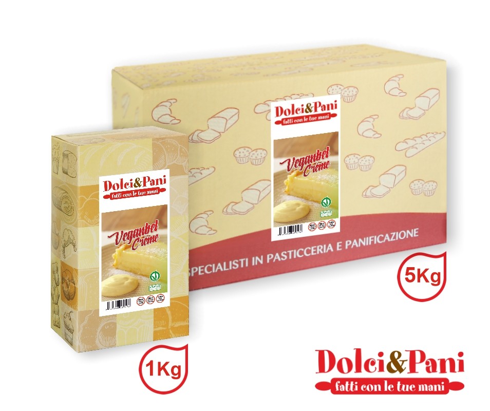 Preparato VEGANBEL CRÈME per crema pasticcera vegana liscia e pronta senza cottura Preparato VEGANBEL CRÈME per crema pasticcera vegana liscia e pronta senza cottura